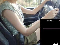 Auto, Handjob, Latex, Masturbation, Öffentlich, Rock, Spielzeuge, Vibrator