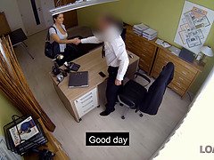 Girl is restrained so creditor lures her into pussy-penetration