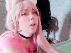 Petting Catgirl with a Cum-Soaked Surprise