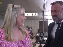 緊縛, ブロンド, フェラチオ, イギリス人, 浮気する, 旦那, ヤリマン