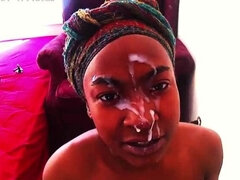 Hot Ebony Teen Gawslee Takes Big Black Dick Cum Facial Compilation