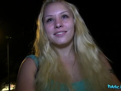Enthousiasteling, Blond, Pijpbeurt, Logement, Buiten, Gezichtspunt, Openbaar