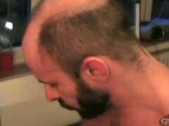 German hunk fucked and creampied in threesome