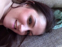 Watch as teen gets down and dirty with a big cock, swallowing every last drop