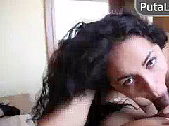 Blowjob, Brunette, Cumshot, Latina, Mexican, Tattoo
