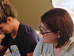 アナル, デカパイ, 茶髪の, 手コキする, ハードコア, レズビアン, なめる, オッパイの