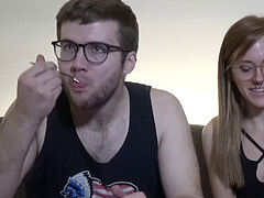 Celebridad, Gafas, Fiesta, Pequeña, Pelirrojo, Fumando, Adolescente, Tetas