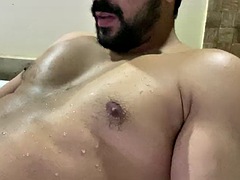 アラブ, イく瞬間, 毛深い, 手コキする, ホテル, オナニー, 一人, 濡れ