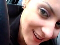 デカチン, フェラチオ, 車, なめる, オナニー, 自然山雀, ガリガリ, ティーン