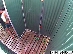 Checa, Desnudo, Piscina, Público, Ducha, Solo, Adolescente, Voyeur