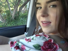 Brunette, Fingering, Outdoor, Public, Pussy, Smoking, Teen, Tits