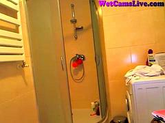 素人, 茶髪の, オナニー, シャワー, ティーン, ウェブカメラ