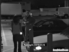 Hot babe gives blowjob to her boyfriend in the parking lot
