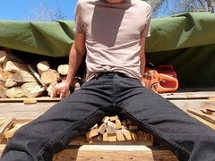 Amateur, Corridas, Gay, Jeans, Masturbación, Al aire libre, Orinar, Solo