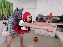 Little red riding hood is fucked in her pussy by the wolf
