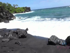Leie, Strand, Schwarz, Blasen, Freundin, Pov, Muschi, Rasiert