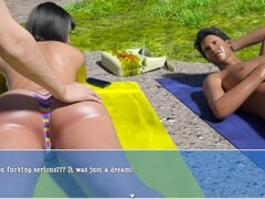 Tridimensionnel, Cocu, Femme au foyer, Époux mari, Maman, De plein air, Public, Épouse