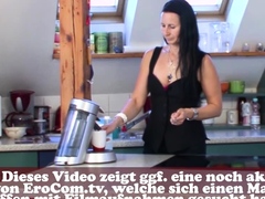 Real wife seduced into sex in the kitchen