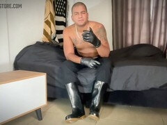 Leie, Sadomasochismus, Grosser schwanz, Erniedrigung, Latex, Masturbation, Gummi, Solo