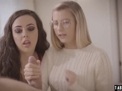 Красивые, Грудастые, Глубокая глотка, Член, Хд, Оргазм, Втроем, Девственница