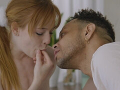 Redhead cutie Madi Collins gets boned in bed
