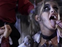 アナル, ブロンド, フェラチオ, 手コキする, おもらし, フェラする, 三人