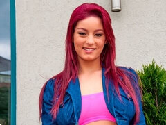 素人, デカパイ, ディルド, 巨大, オナニー, 淫乱熟女, 赤毛, 一人