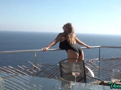 Grote mammen, Blond, Rondborstig, Reusachtig, Monster, Natuurlijke tieten, Buiten, Pools