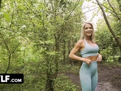 The Fit Blonde Model Mum - Super MILF offers her holes Outdoors - Reality POV hardcore
