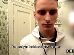 Candy Kays husband lets the debt collector fuck her