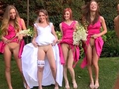 Young Newlywed Goes Lesbi With Her Young Beautiful Bridemaids