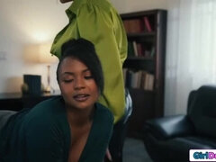 Anal, Gros seins, Tromperie, Noir ébène, Face assise, Interracial, Petite femme, Gicler