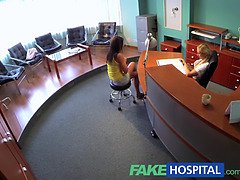 Sensitizing pregnant patients to perky tits & pussy play in fakehospital reality