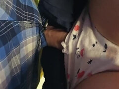 Amateur, Asiático, Verga grande, Pareja, Al aire libre, Público, Adolescente, Tren