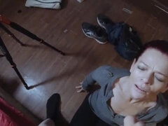 顔射, 淫乱熟女, 現実, 赤毛, 義母