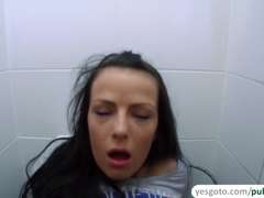 Enthousiasteling, Pijpbeurt, Sperma shot, Hd, Openbaar, Tieten likken