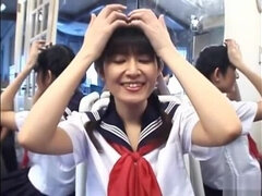 School girl Kazuha Mizumori rides cock!