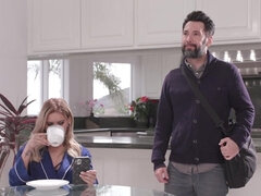 デカチン, デカパイ, ブロンド, Hd, なめる, 下着, ペニス, オマンコ