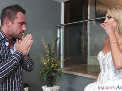デカチン, ブロンド, 結婚, チン, なめる, 剃毛, オッパイの, 結婚式