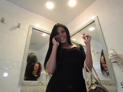 In den arsch, Arschlecken, Blasen, Schwanz, Handjob, Absätze, Transfrau, Titten