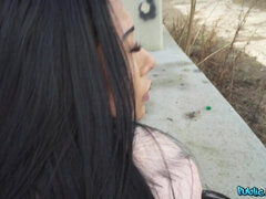 Leie, Amerikanisch, Schwarz, Tschechisch, Leder, Im freien, Piercing, Pov