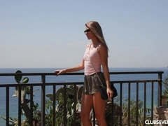 Playa, Rubia, Europeo, Masturbación, Al aire libre, Solo, Adolescente, Tetas