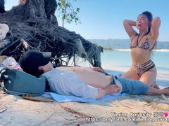 Yiming Curiosity 依鸣 - Naughty Asian Teen Beach Fuck / Chinese Amateur Wmaf Public Nature Sex