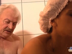 Isabella Fucks Grandpa - Interracial Sex