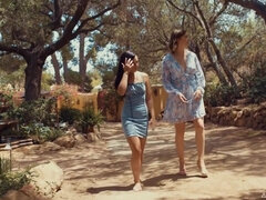 Mooi, Bruinharig, Rondborstig, Classisch, Diep in de keel, Vingeren, Lesbisch, Orgasme