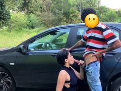Grosser schwanz, Blasen, Braunhaarige, Fett, Hardcore, Hd, Latina, Öffentlich