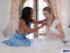 Lesbian Strapon Fuck Makes Bride Squirt Hard - Aiden Ashley & August Skye