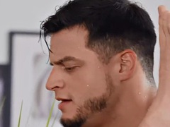 Cockriding dirty jock filled with nice cock in anal hole