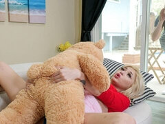 18, デカ尻, デカチン, ブロンド, フェラチオ, 自然山雀, ティーン, オッパイの