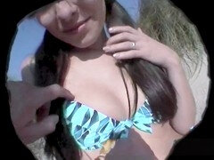 18 ans, Plage, Petit ami, Doigter, Poilue, Chatte, Adolescente, Nénés